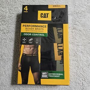 Caterpillar 4-Pair Mens Boxer Brief Underwear Polyester Blend  Small